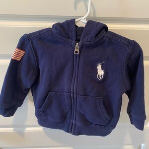 Ralph Lauren Navy Zip Up Hoodie